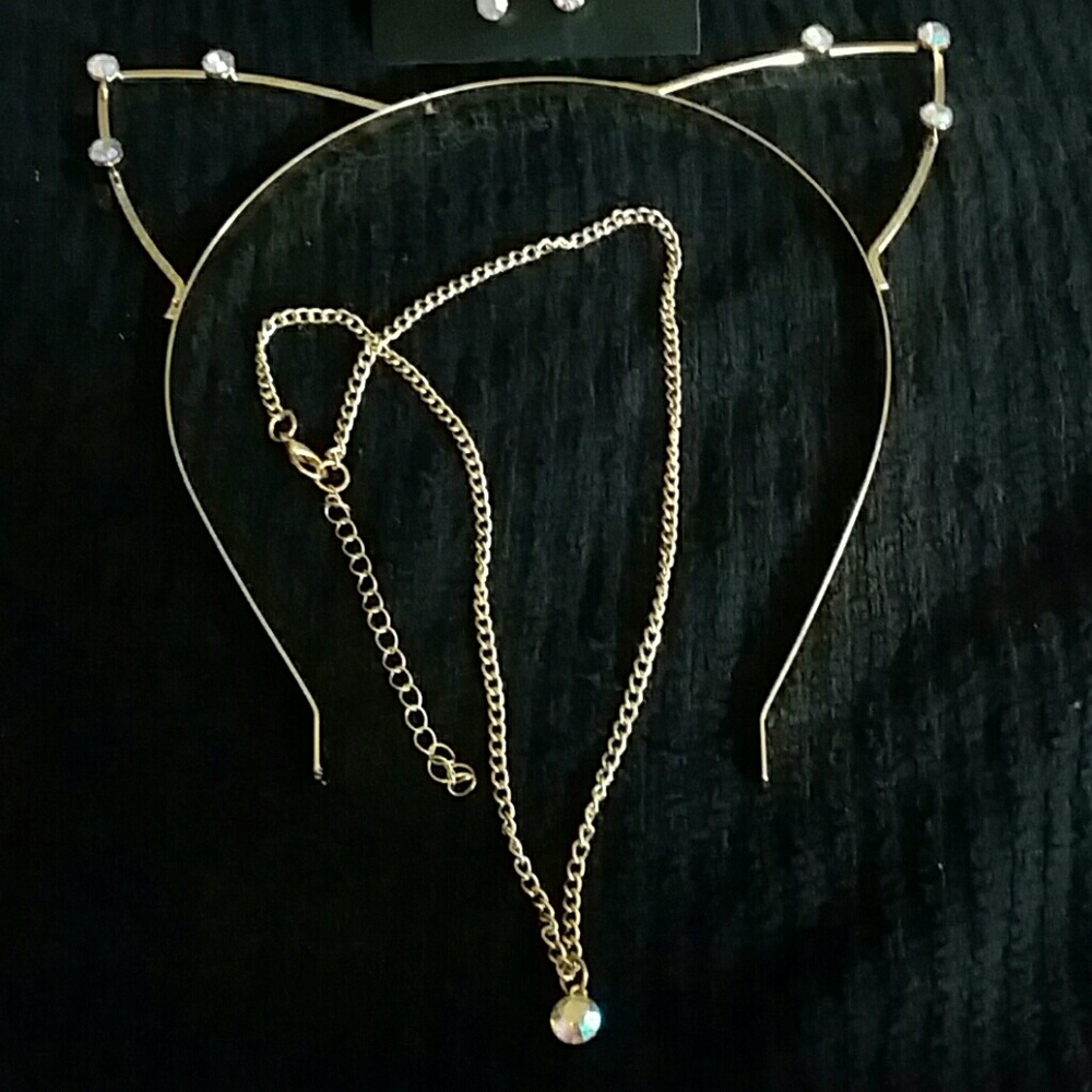 Headband Necklace Earring Set
